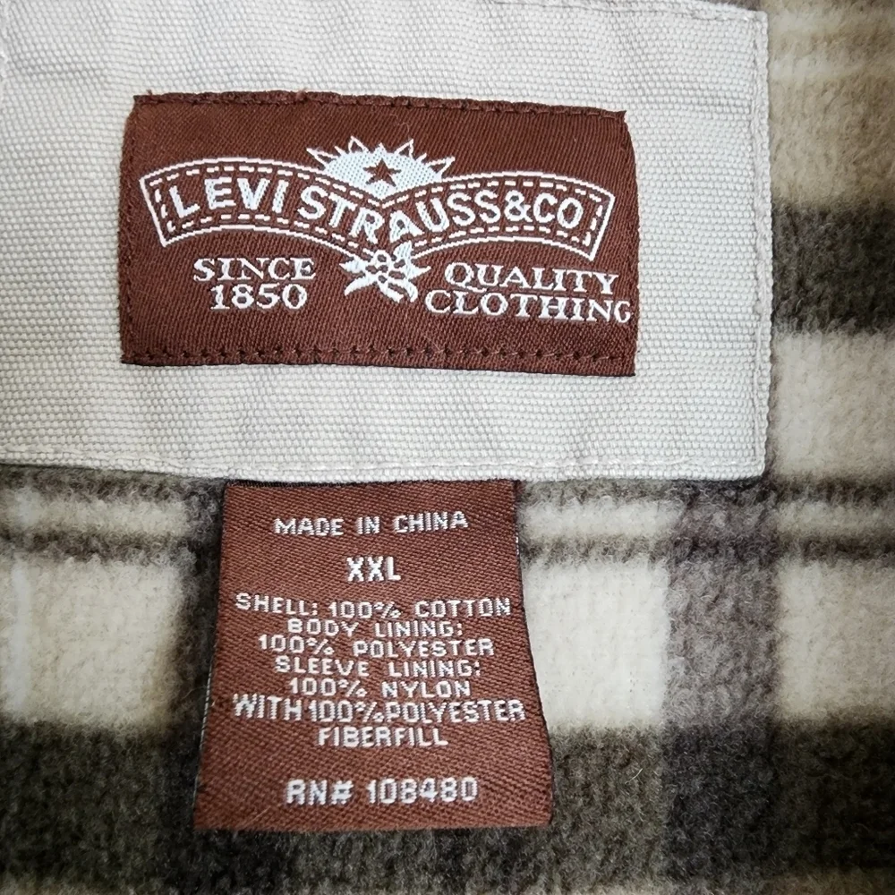 Levi's Men's Button Up Fleece Lined Heavy Duty Shirt Jacket XXL Flaws See Desc